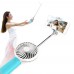 Multifunctional Outdoor Self-portrait Monopod Extendable Wired Selfie Stick Power Bank With Mini Handheld USB Fan - Blue